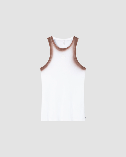 Tank Top Spray Rib White