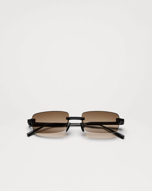 Sunglasses Rimless Parallel Brown Gradient