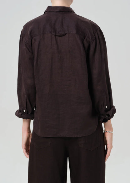 Shirt Kayla Linen Chocolate