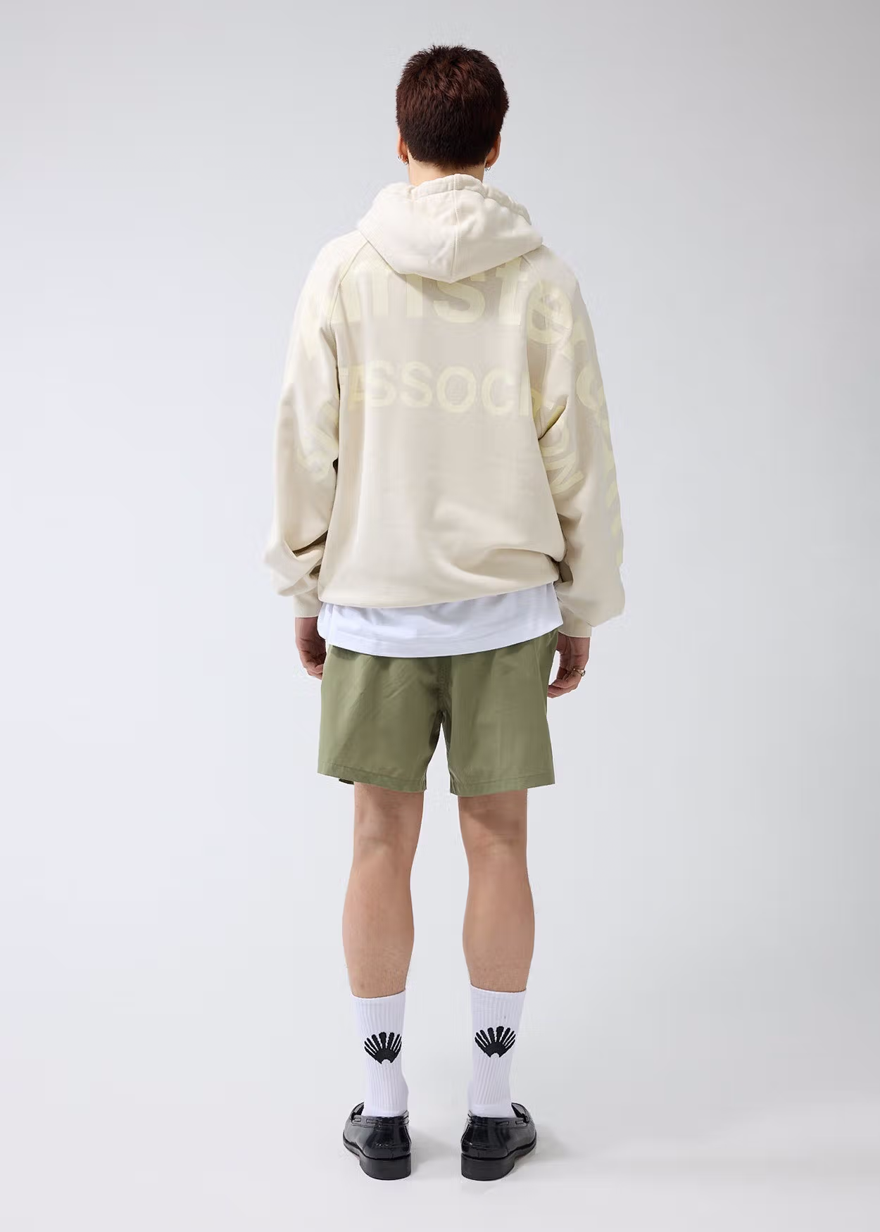 Hoodie Logo Line Beige