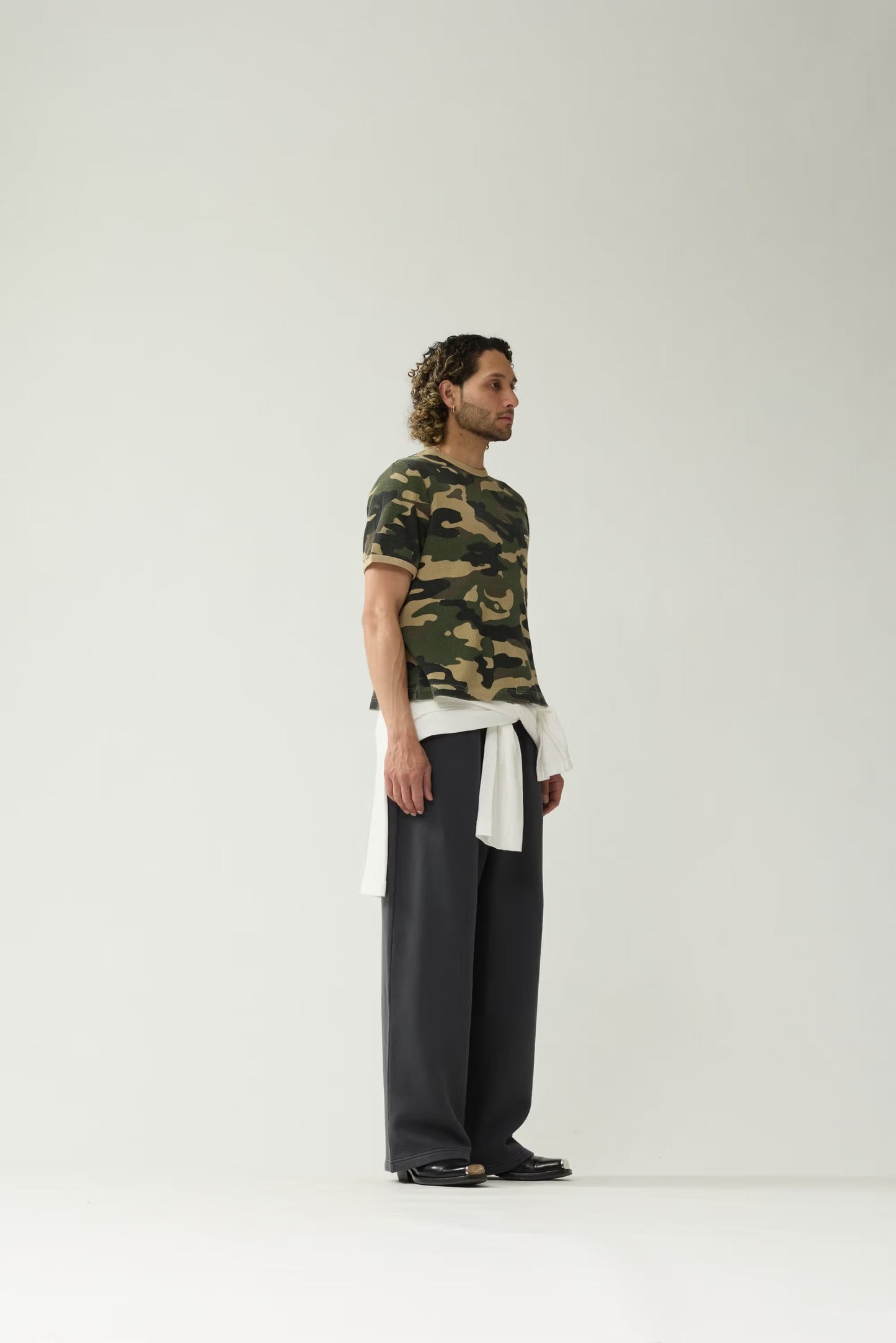T-shirt Waffle Camo Green
