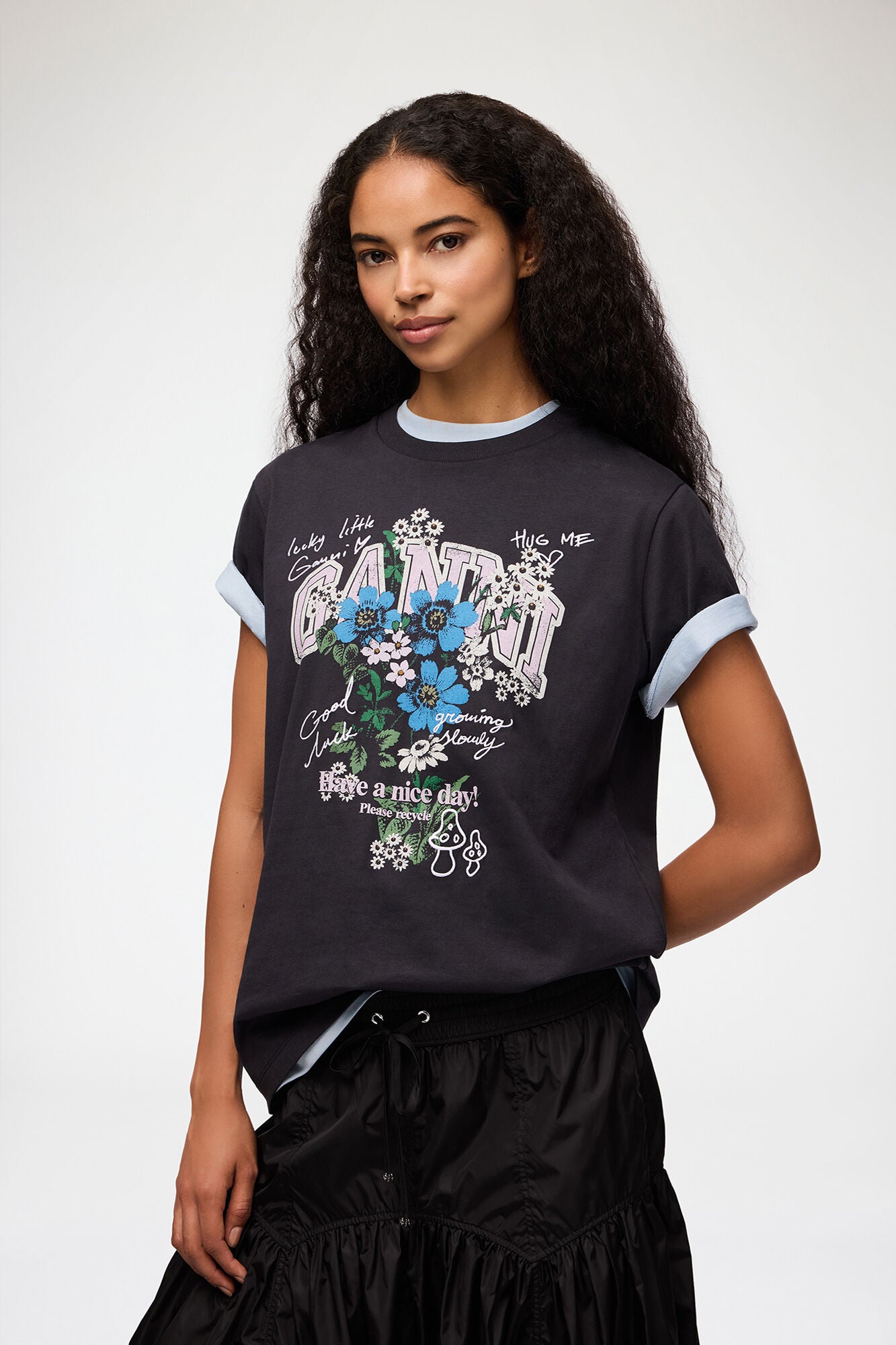 T-shirt Flowers Phantom Black