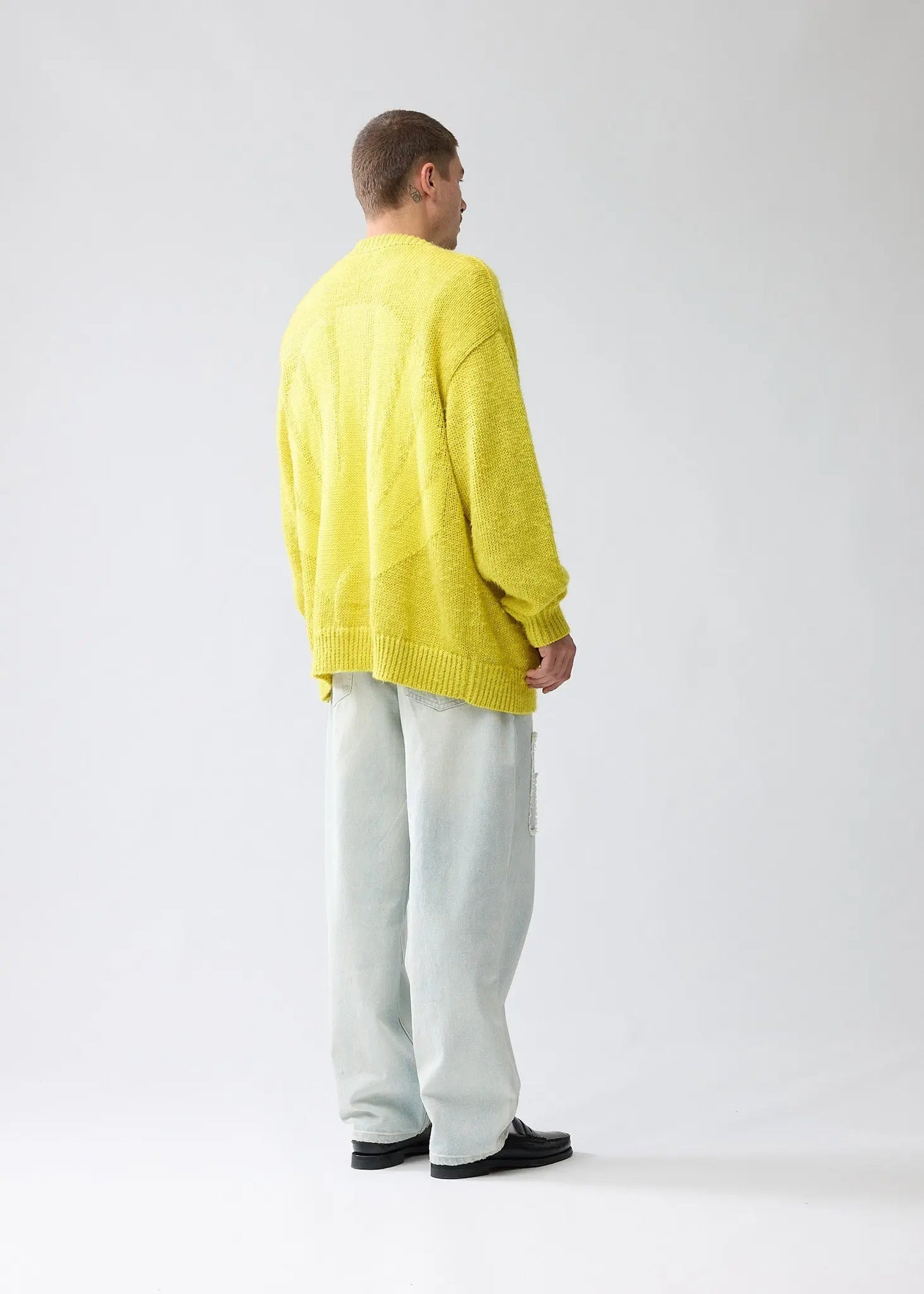 Cardigan Linnen Logo Celery Yellow