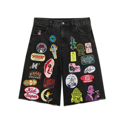 Shots Denim Patches Black