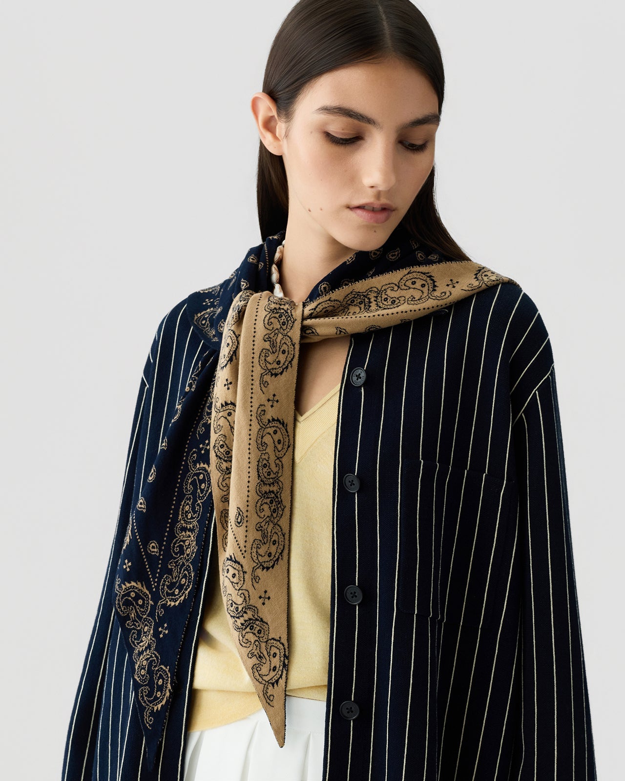 Scarf Wild Rag Navy & Camel