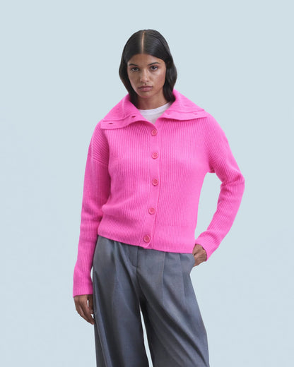 Svetr Cardigan Neon Pink