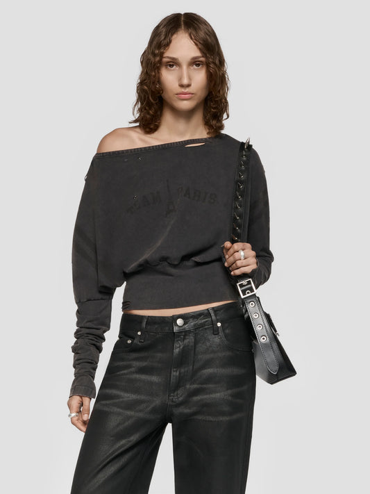 T-shirt Team Paris Longsleeve Washed Black