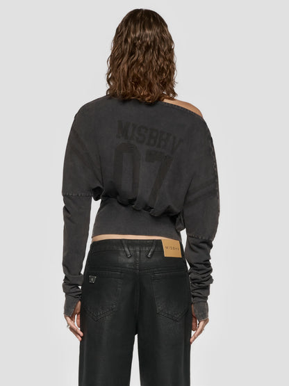 T-shirt Team Paris Longsleeve Washed Black