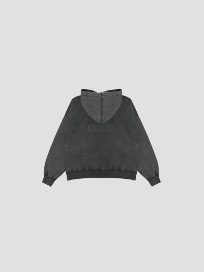Hoodie Cross Washed Black