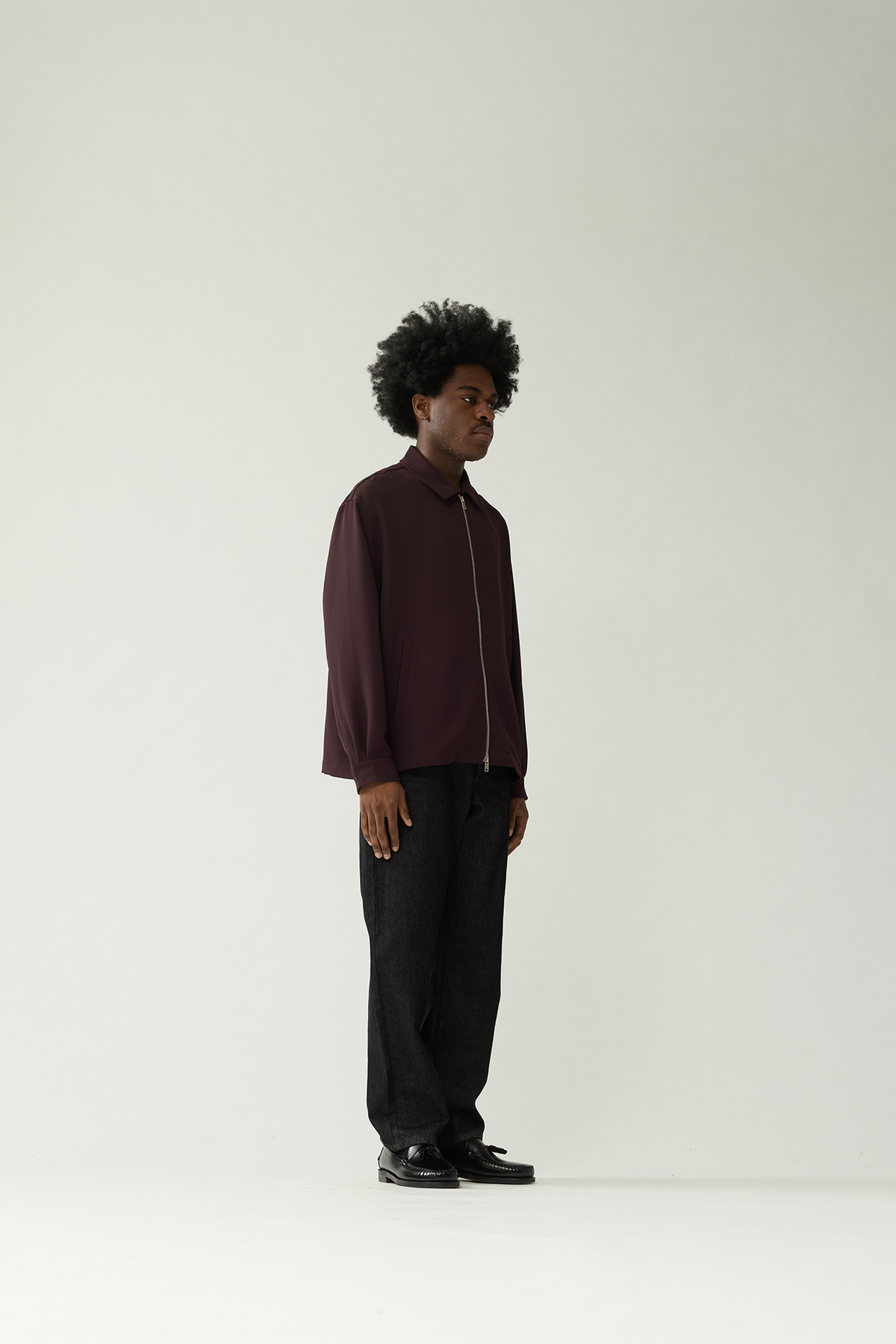 Jacket Zip Up Burgundy