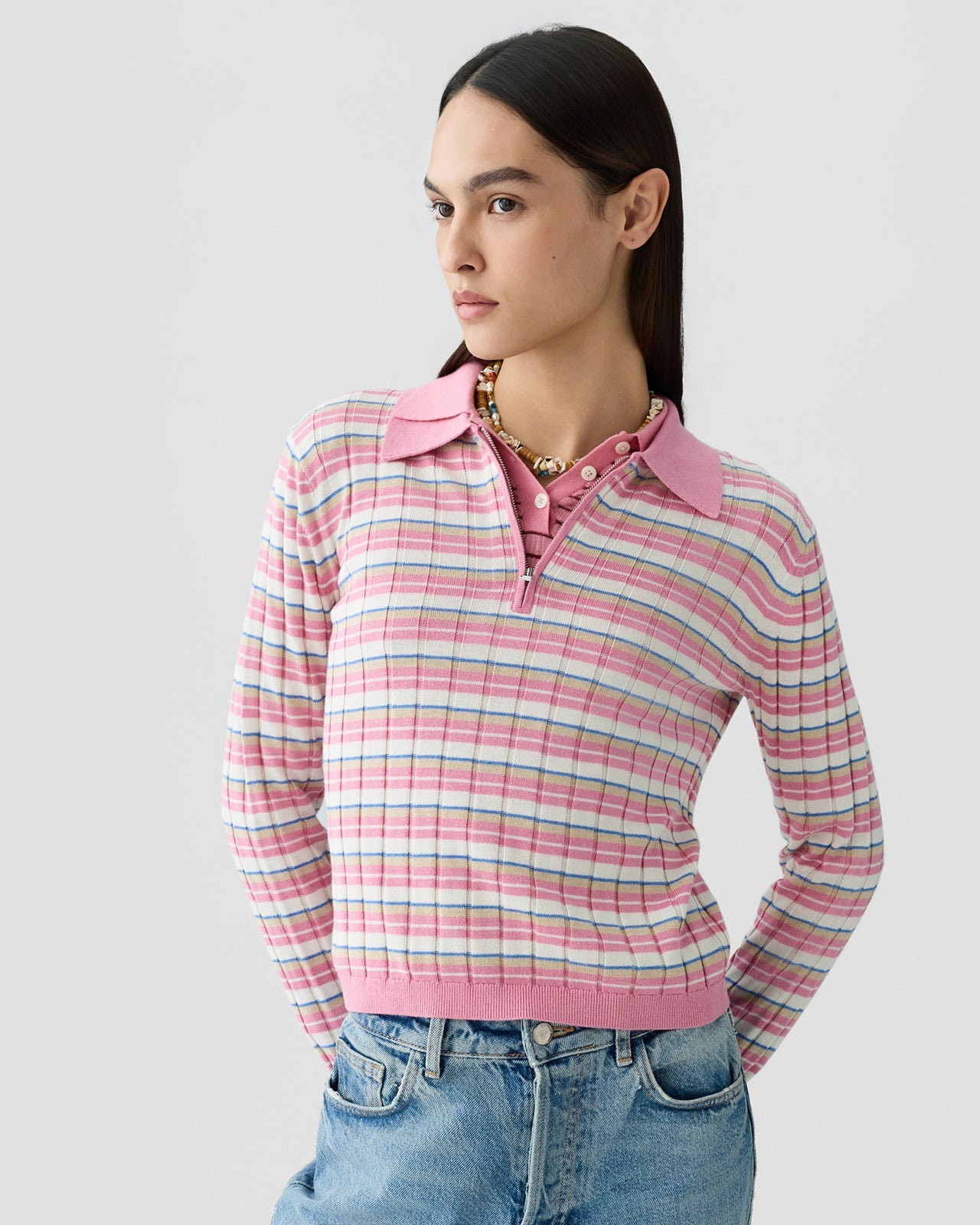 Sweater Polo Sprinkle Pink