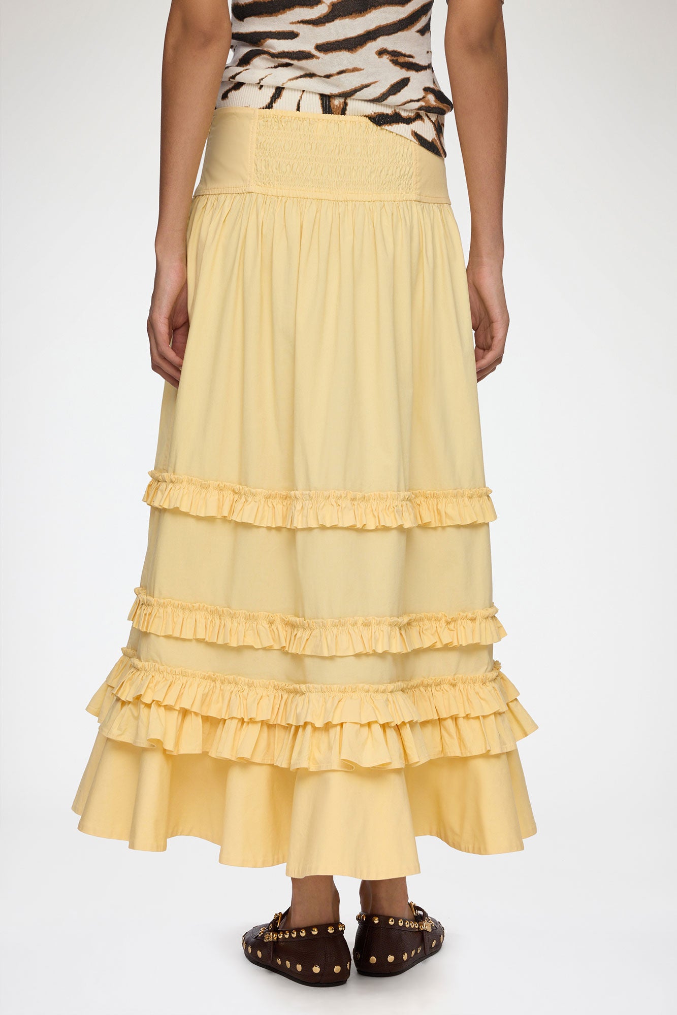 Skirt Tiered Frill Yellow