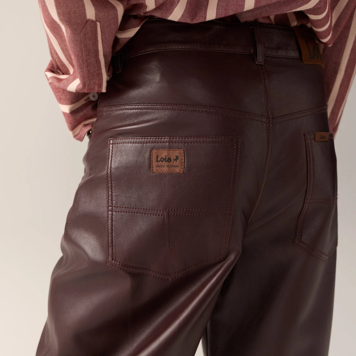 Pants Dali Leather Burgundy