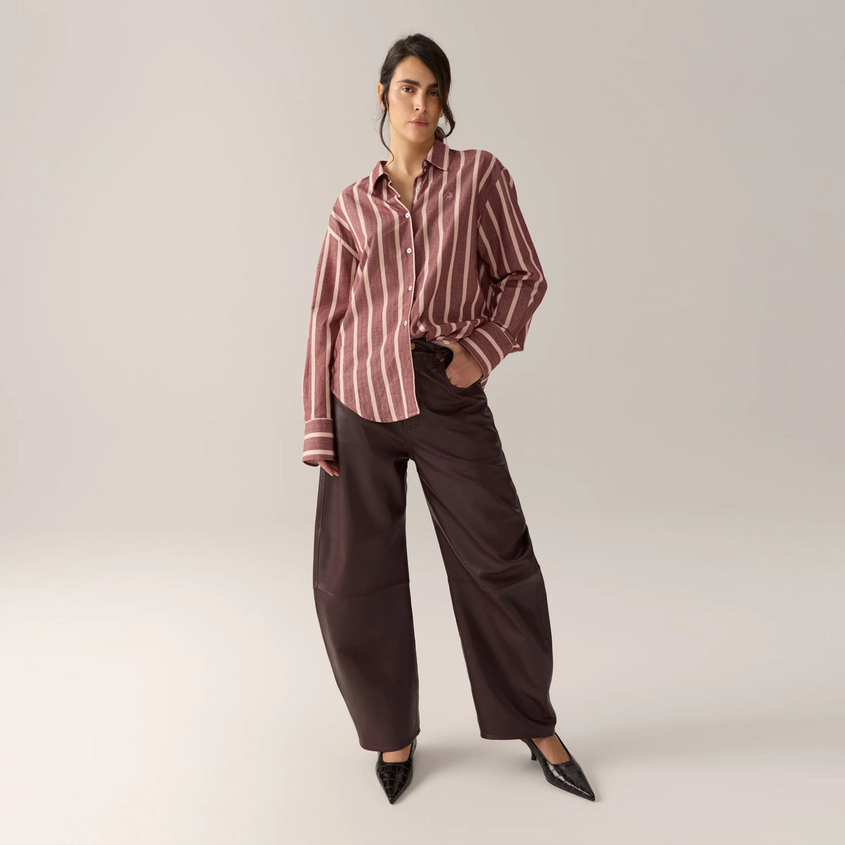 Pants Dali Leather Burgundy