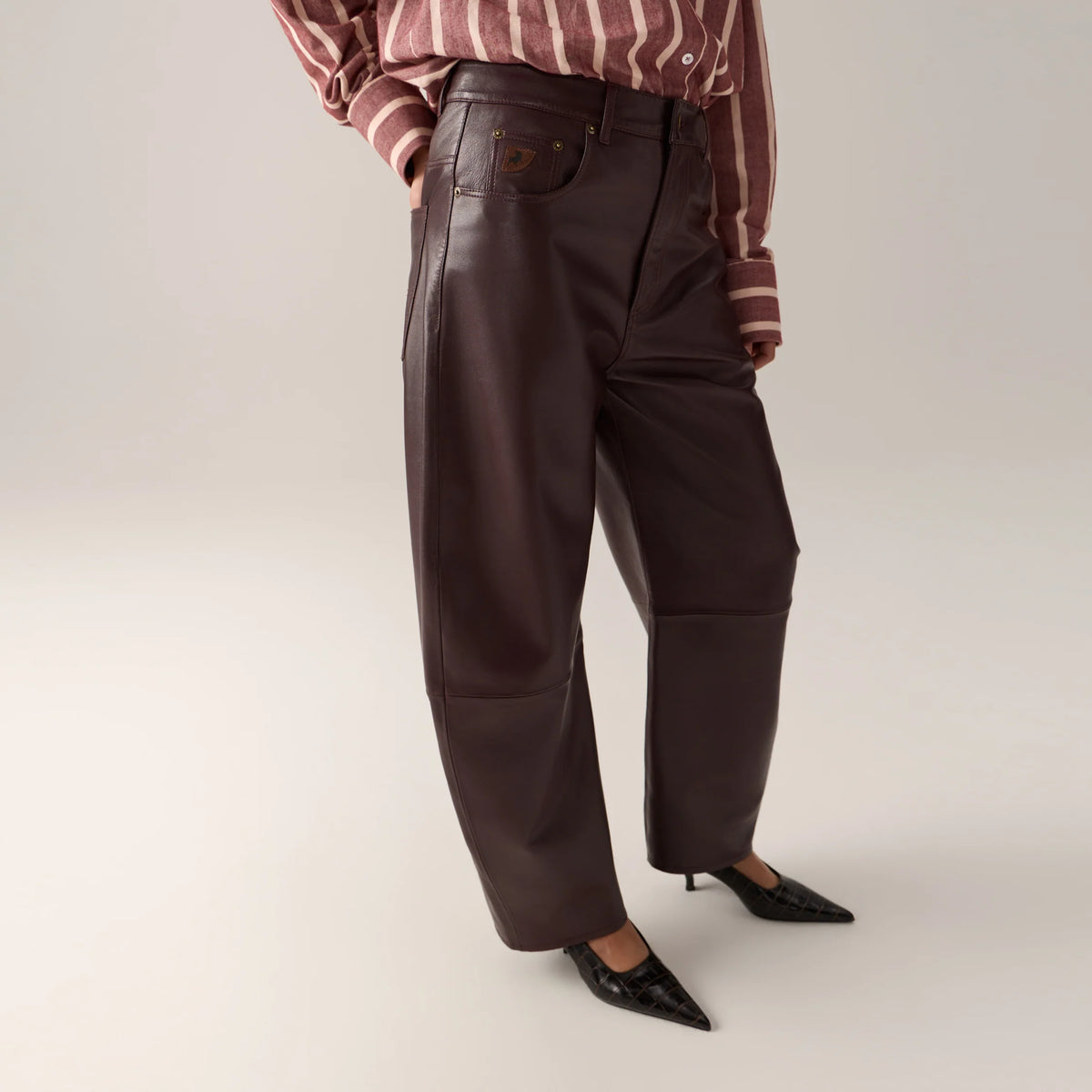 Pants Dali Leather Burgundy