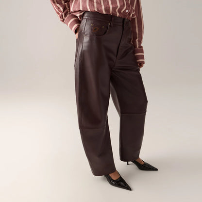 Pants Dali Leather Burgundy