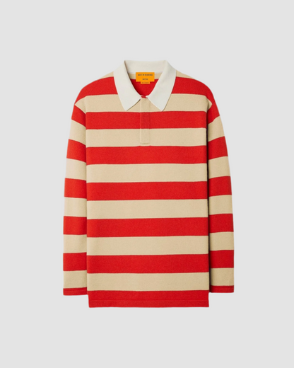 Svetr Striped Rugby Dune/True Red Stripe 