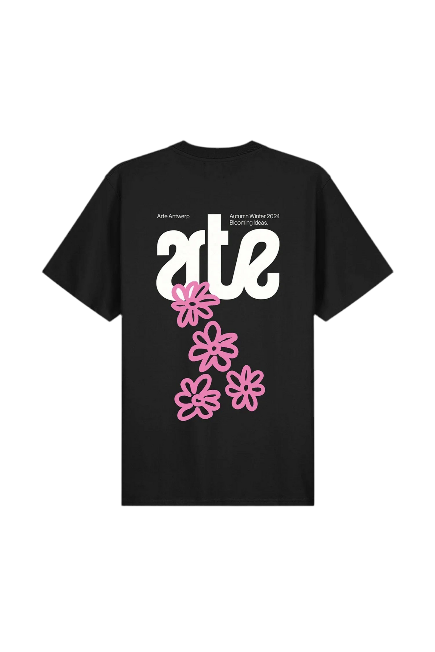 T-shirt Flowers Back Black