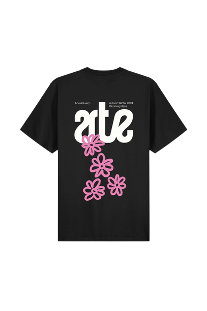 T-shirt Flowers Back Black