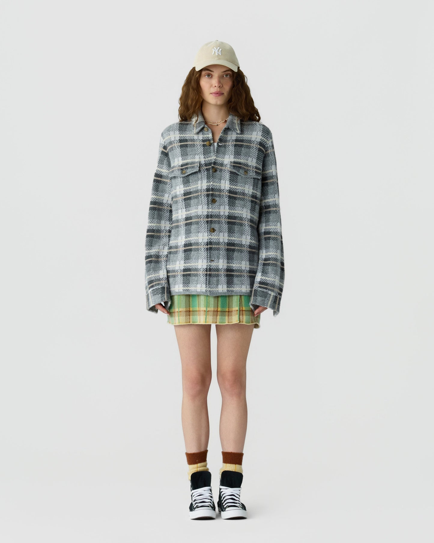 Shirt Plaid Work Heather Grey