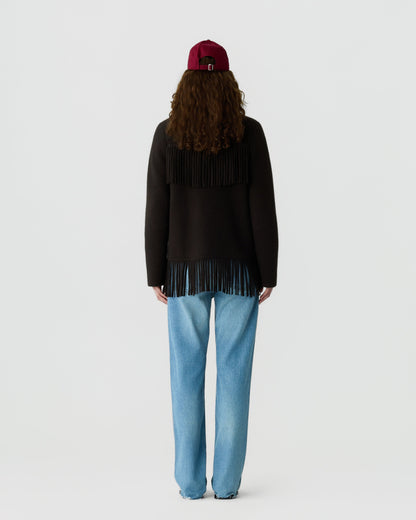 Jacket Western Fringe Burnt Cocoa