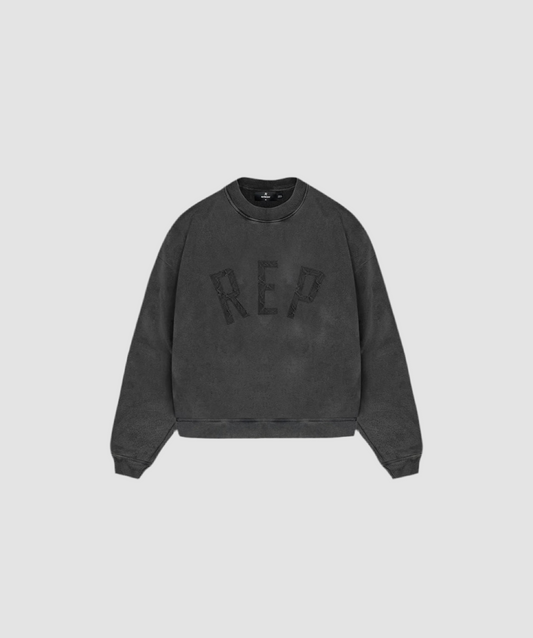 Sweatshirt REP Applique Vintage Black