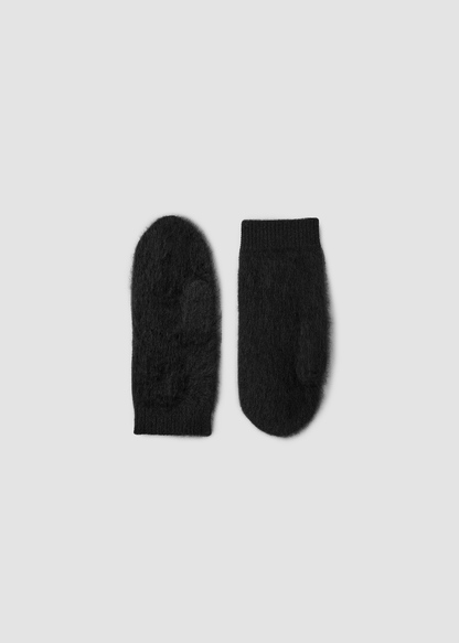 Gloves Brushed Mittens Black