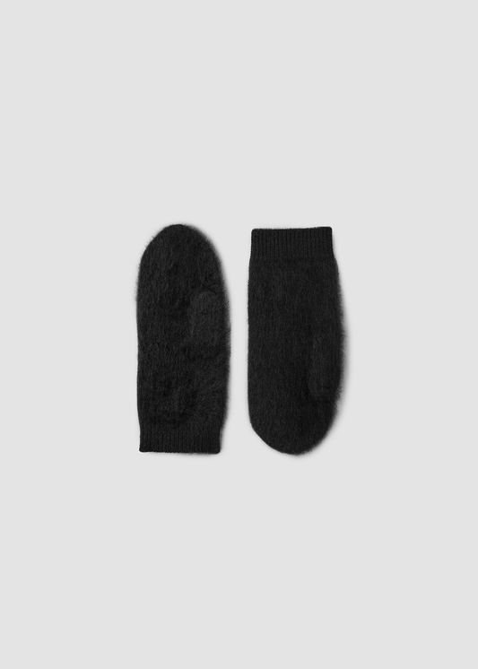 Gloves Brushed Mittens Black
