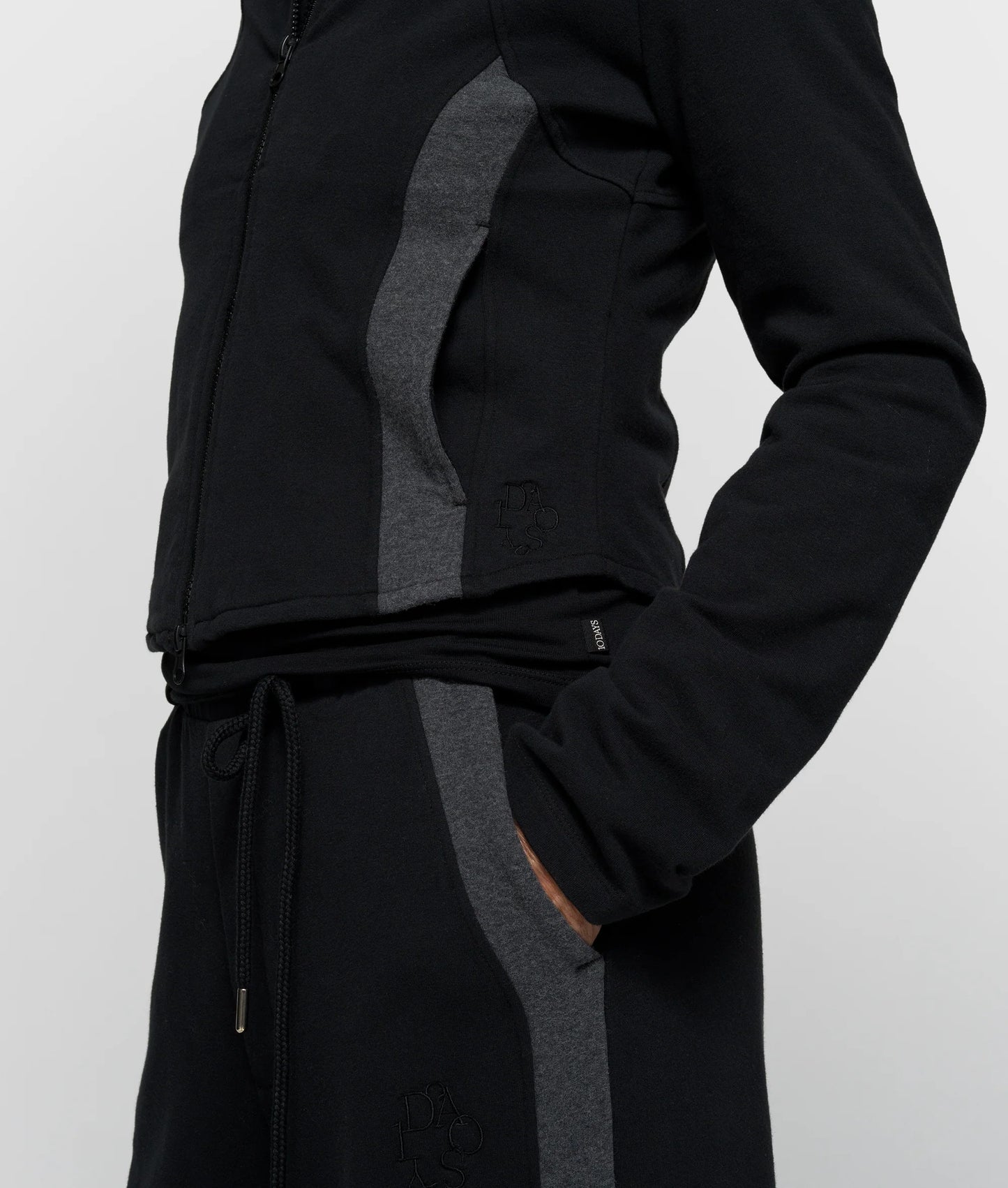 Hoodie Slim Zip Black