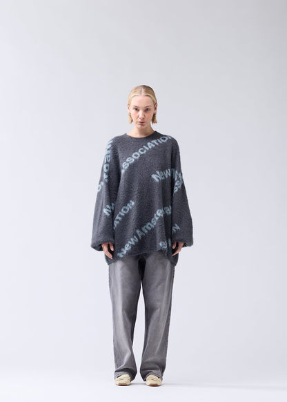Sweater Jacquard Knit Teal