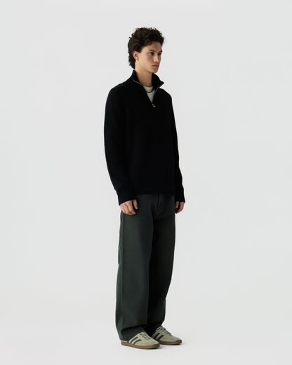 Sweater Half Zip Turtleneck Black