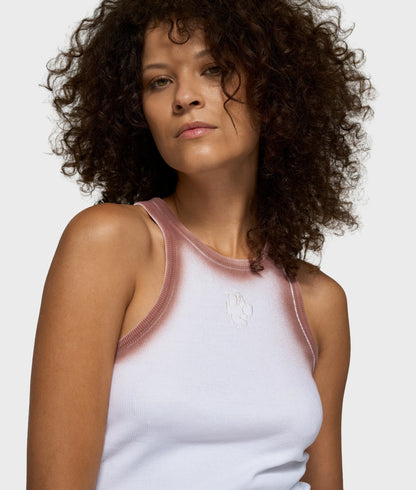 Tank Top Spray Rib White