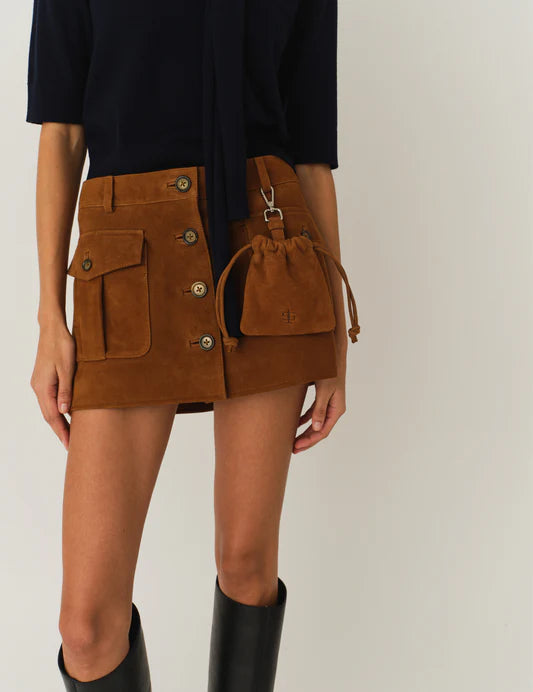 Skirt Suede Mini Acorn Brown