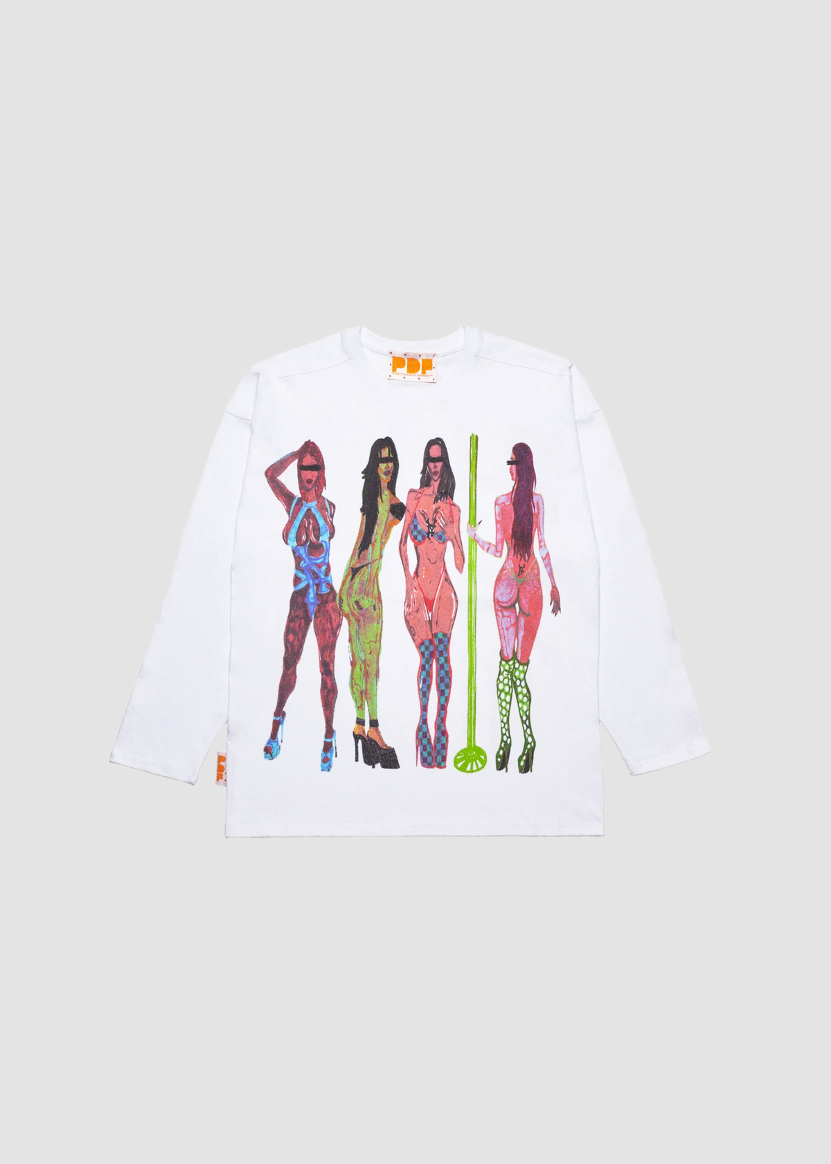 T-shirt Lap Dance Longsleeve White