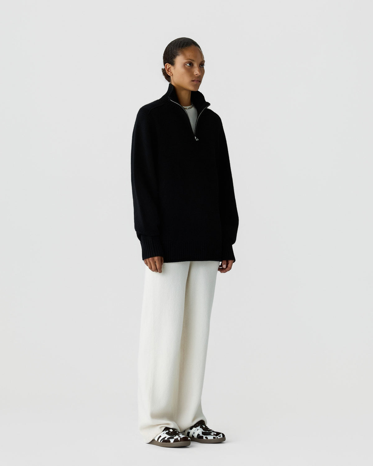 Sweater Half Zip Turtleneck Black