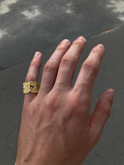 Ring Glyphs Big Goldplated Silver