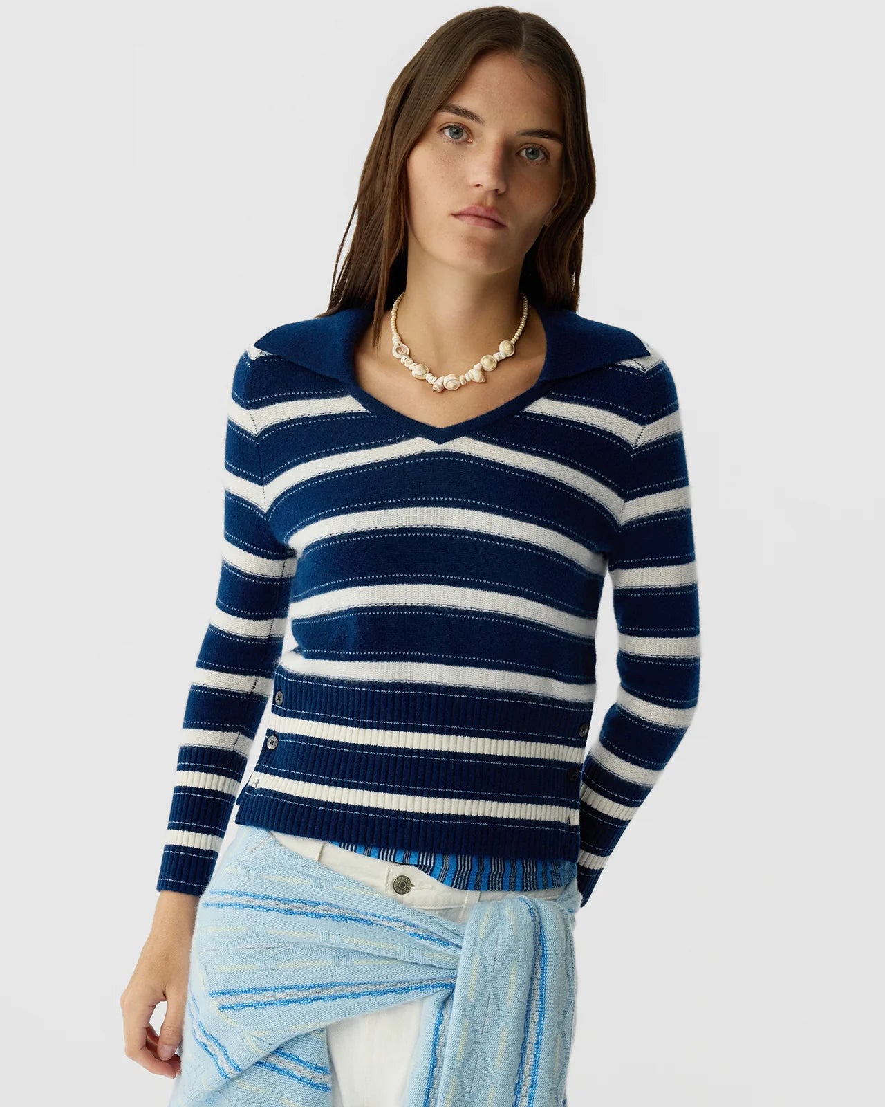 Sweater Polo Port Striped Navy