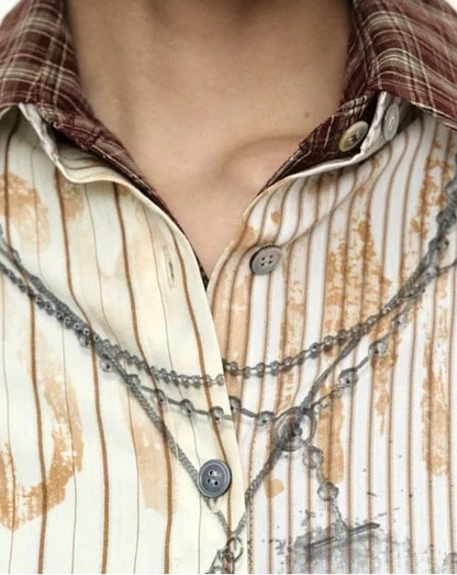 Shirt Necklace & Choker Beige