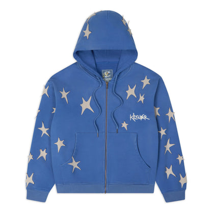 Hoodie Star Patchwork Blue