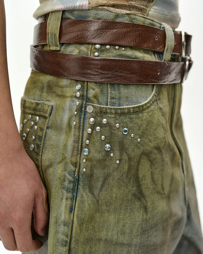 Jeans Botanical Print Green/Blue