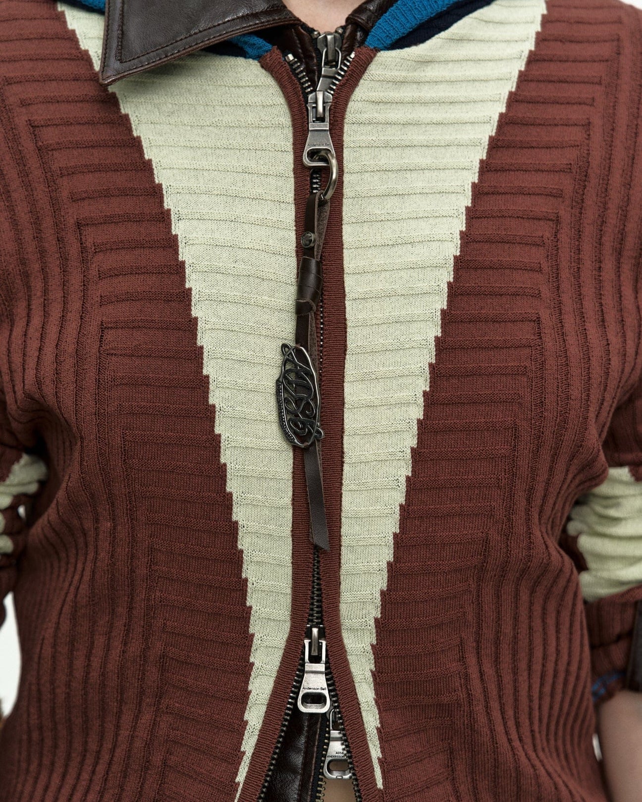Hoodie Risa Zip Brown/Lime