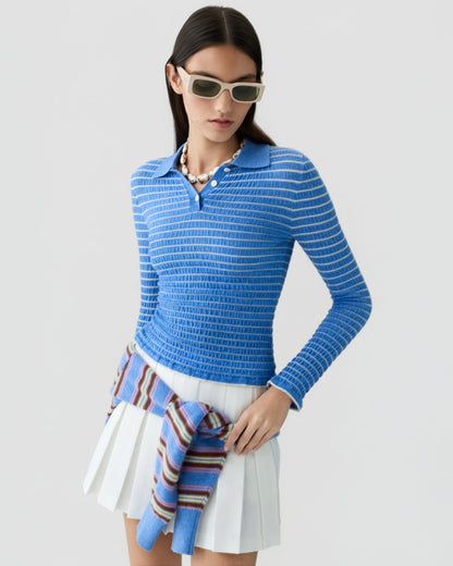 T-shirt Shrunken Polo Blue