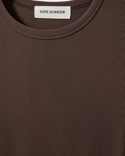 T-shirt Sofie Longsleeve Fudge Brown