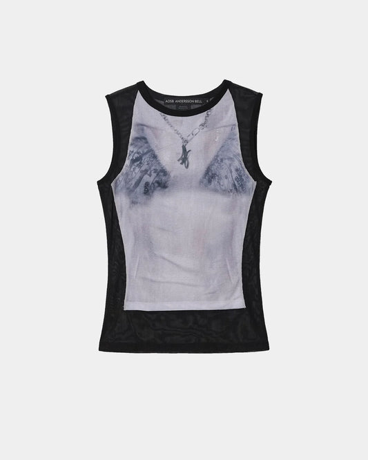 Top Wet-Printed White & Black