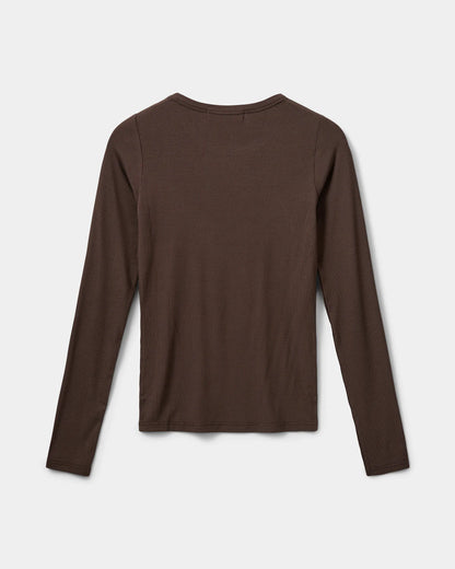 T-shirt Sofie Longsleeve Fudge Brown