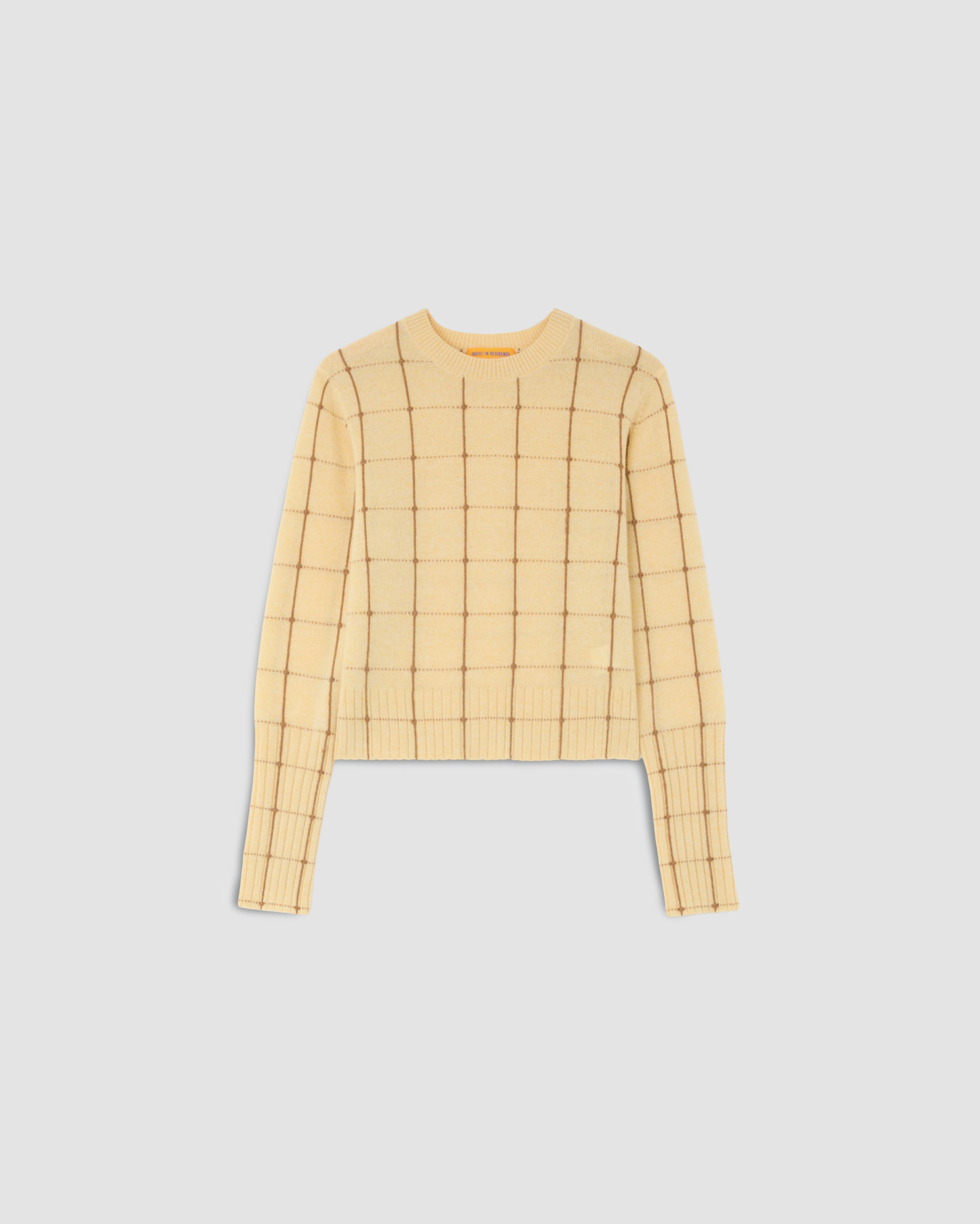 Sweater Shrunken Checker Crew Butter