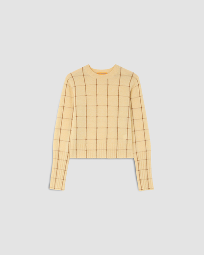Sweater Shrunken Checker Crew Butter
