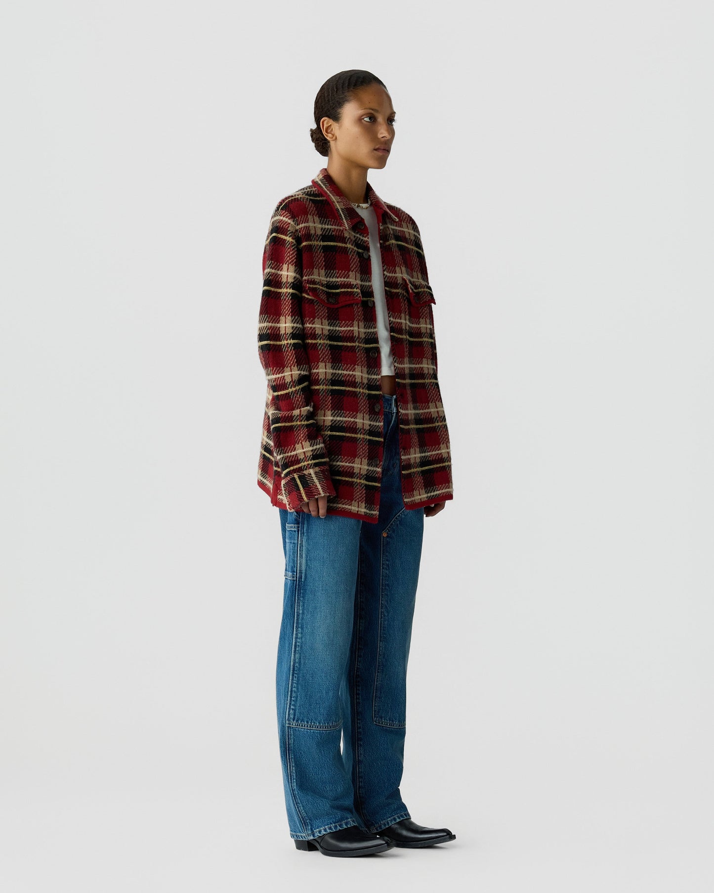 Shirt Plaid Work Carmine