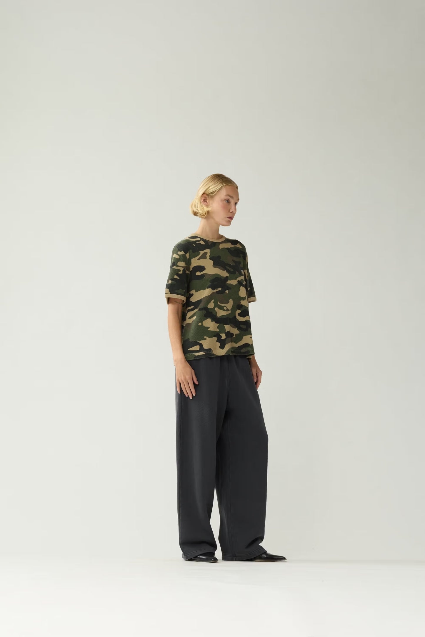 T-shirt Waffle Camo Green