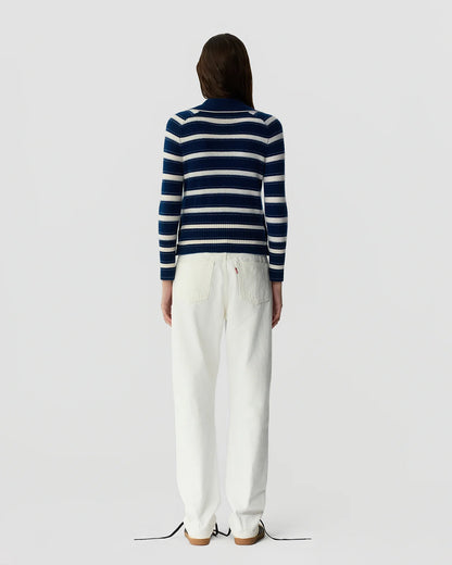 Sweater Polo Port Striped Navy